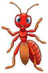 可爱红色蚂蚁卡通形象