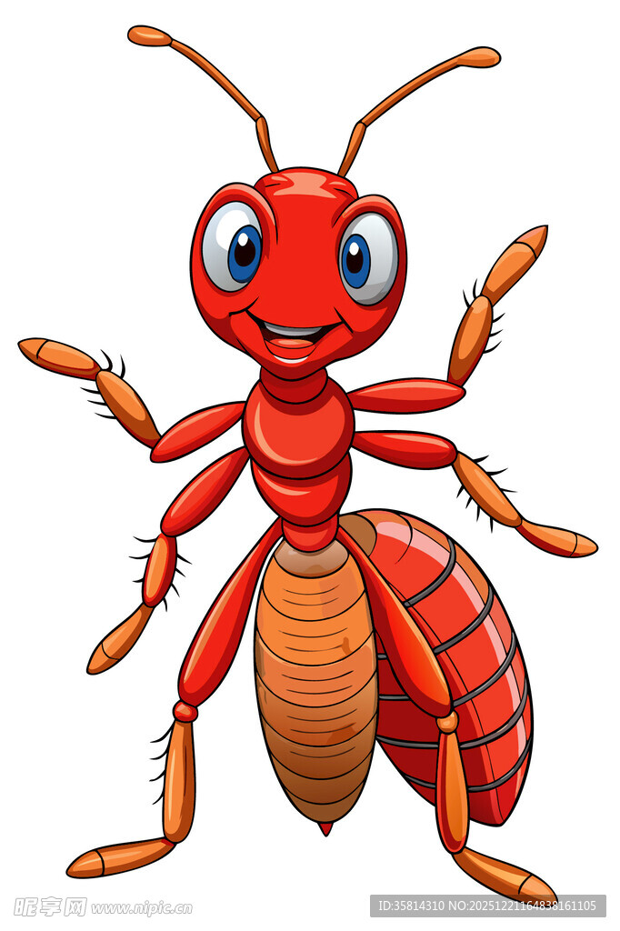 可爱红色蚂蚁卡通形象