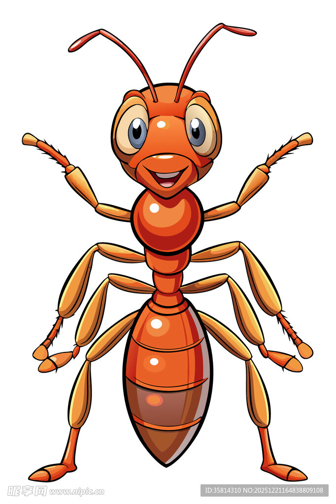 可爱卡通蚂蚁形象展示