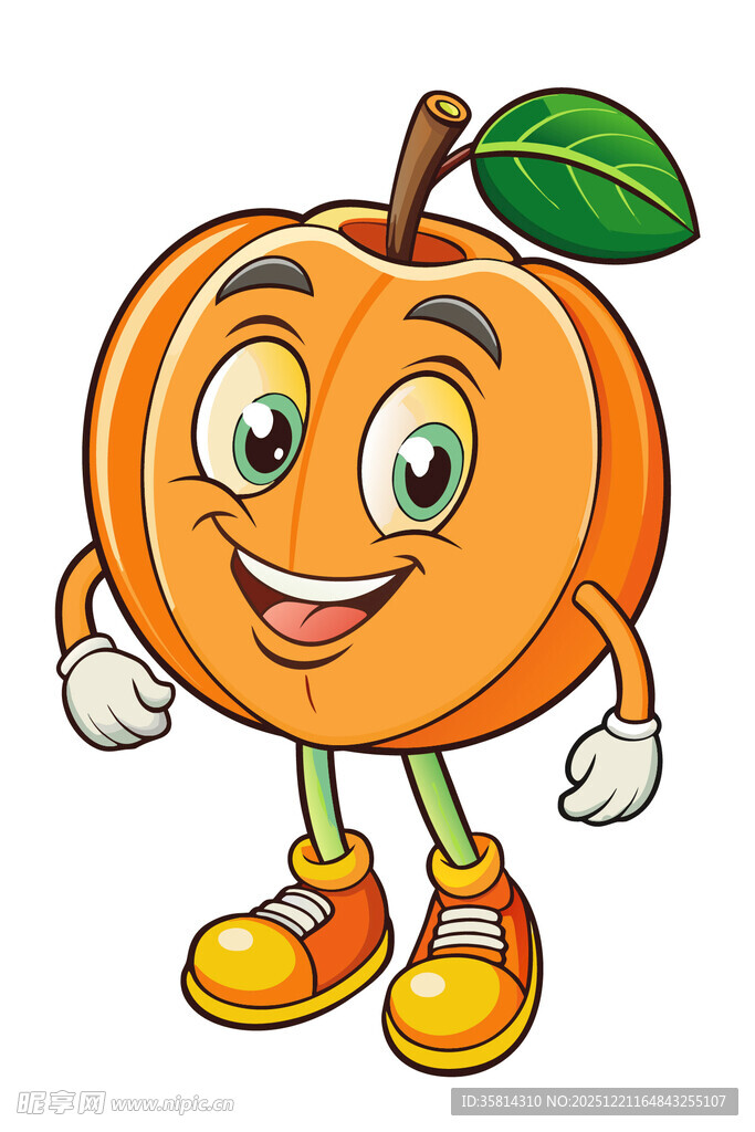 可爱拟人化橙子卡通形象