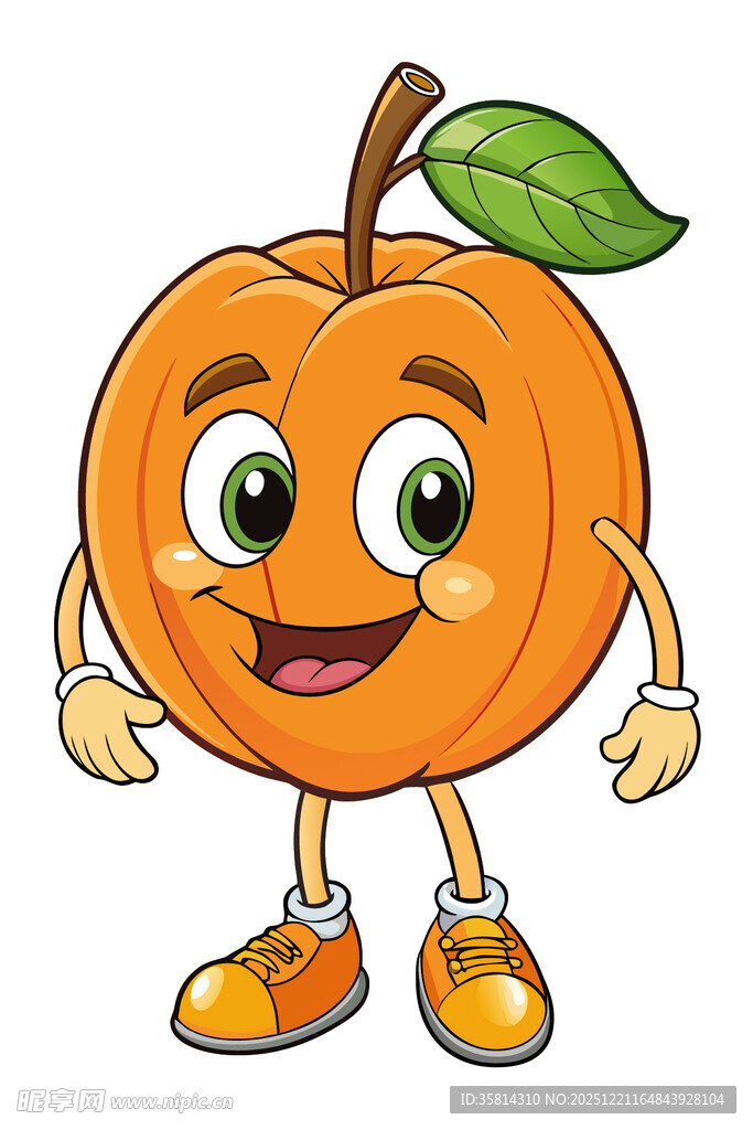 可爱拟人化橙色南瓜形象