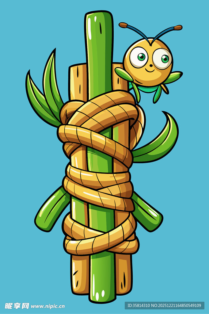 被绑在竹子上的小蚂蚁