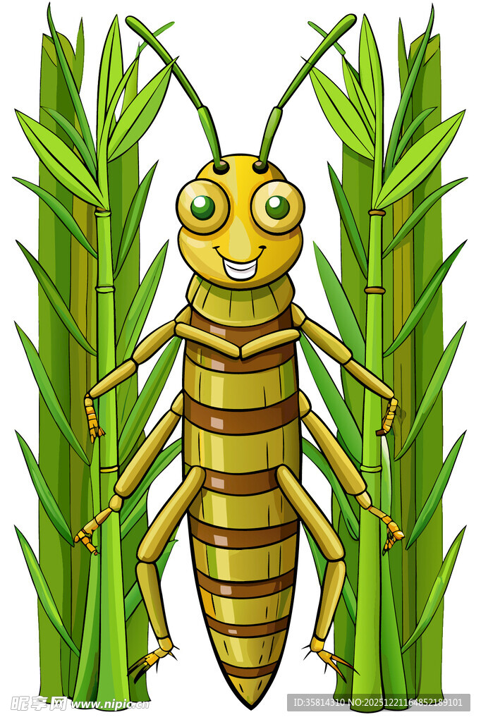 竹间的条纹昆虫