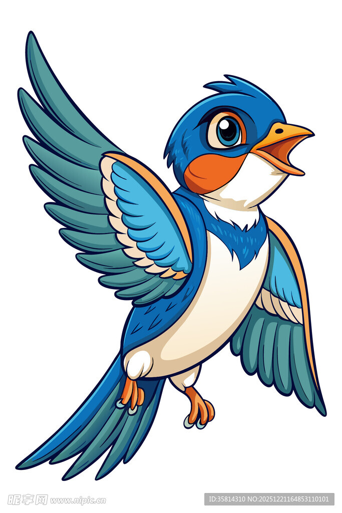 飞翔的蓝色小鸟