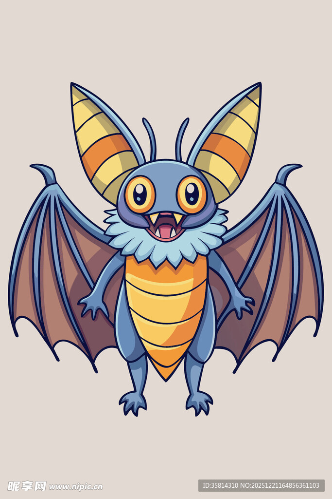 可爱彩色蝙蝠卡通形象