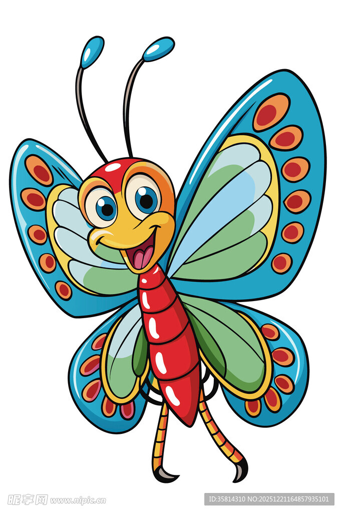 可爱彩色蝴蝶卡通形象