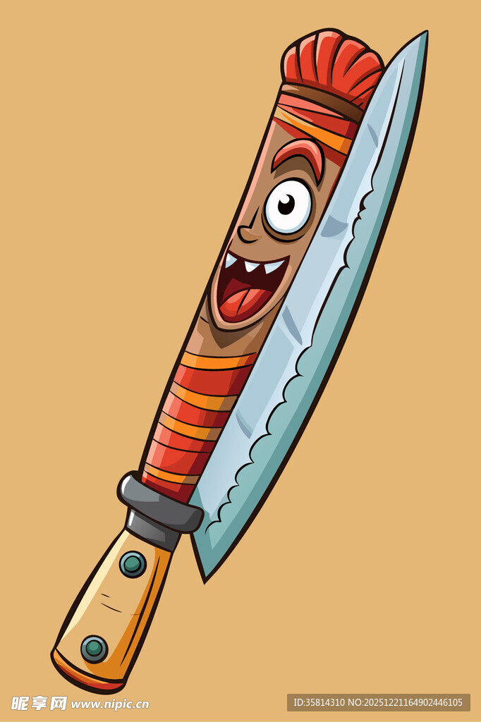 卡通笑脸锯齿刀