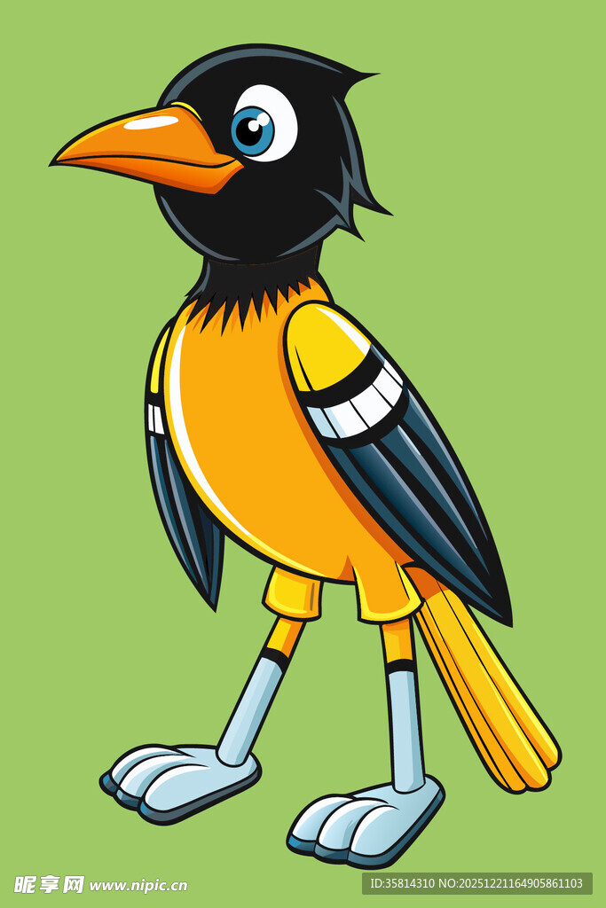 卡通形象的彩色小鸟