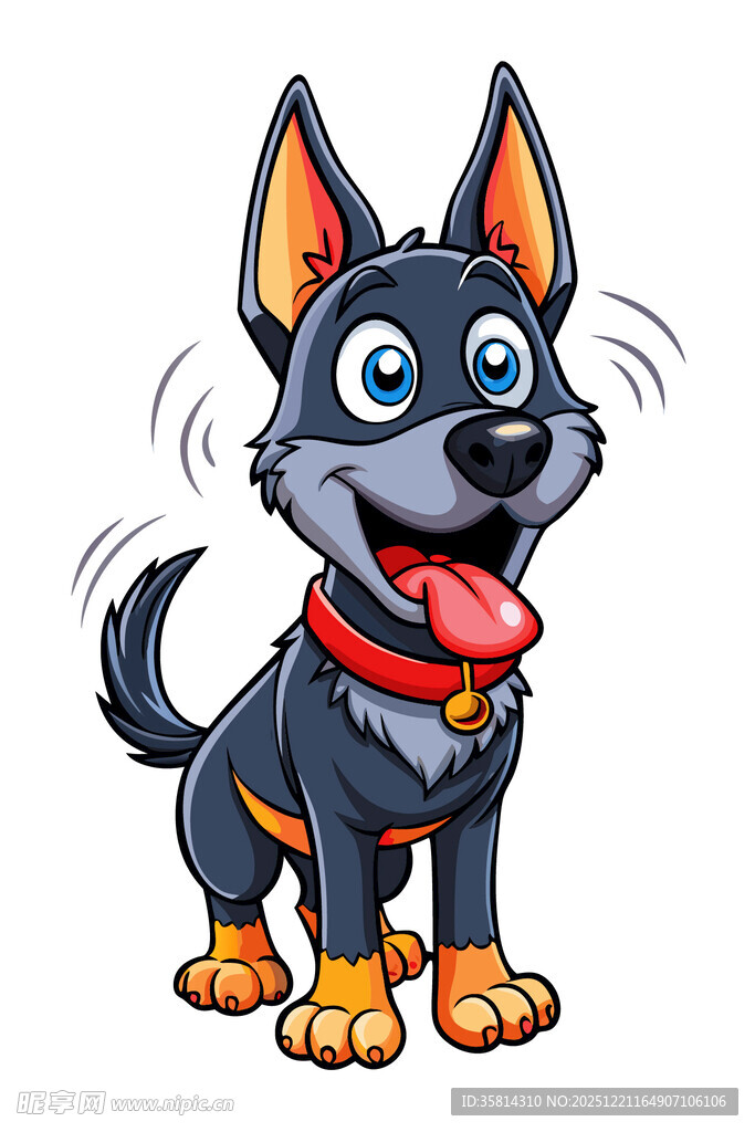 可爱卡通小狗吐舌卖萌