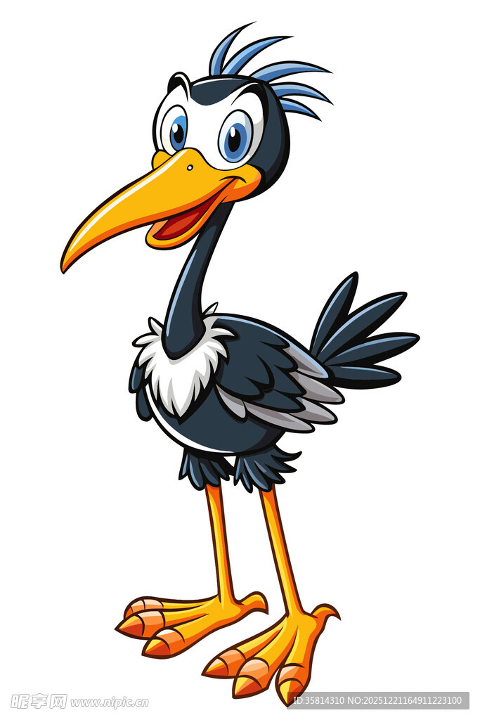 卡通形象的大嘴鸟