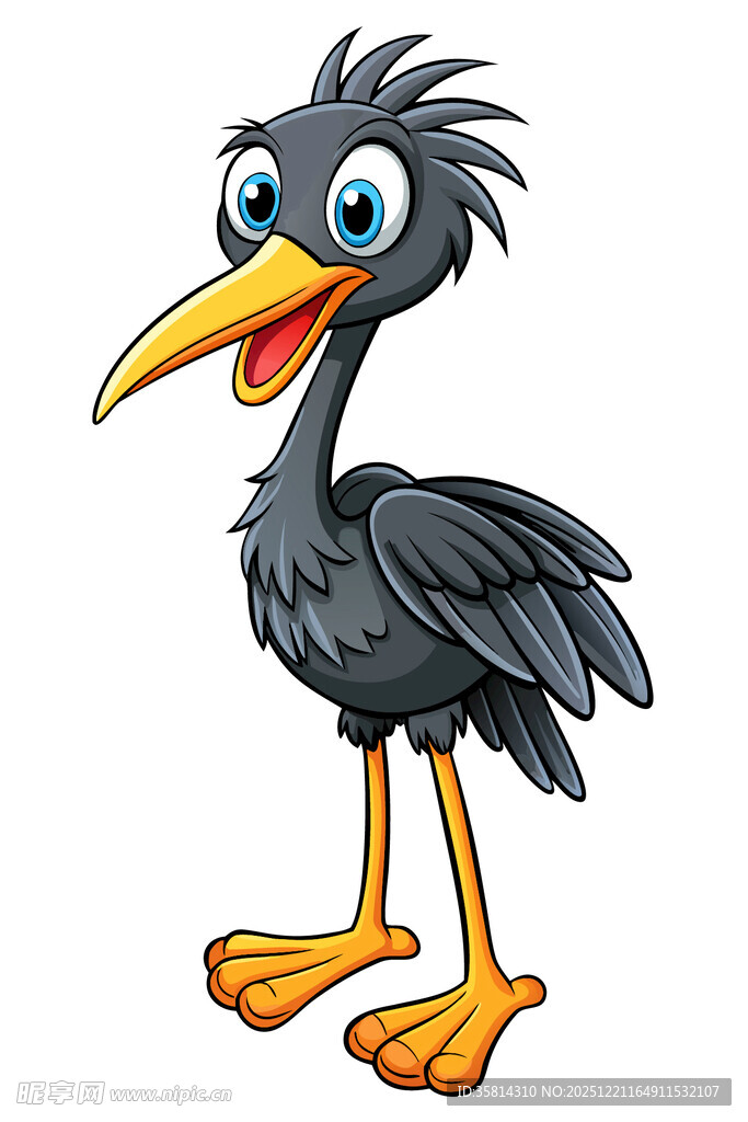 可爱卡通黑鸟形象