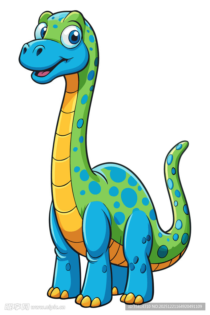 可爱蓝色恐龙卡通形象