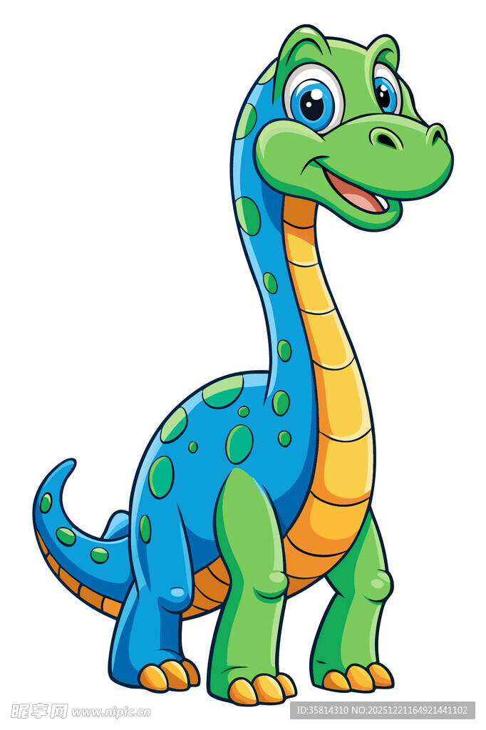 可爱彩色恐龙卡通形象