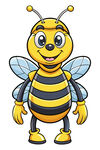 可爱卡通蜜蜂机器人形象