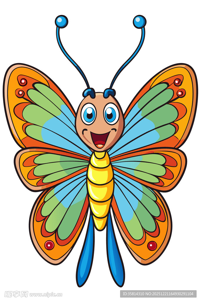 彩色卡通蝴蝶形象