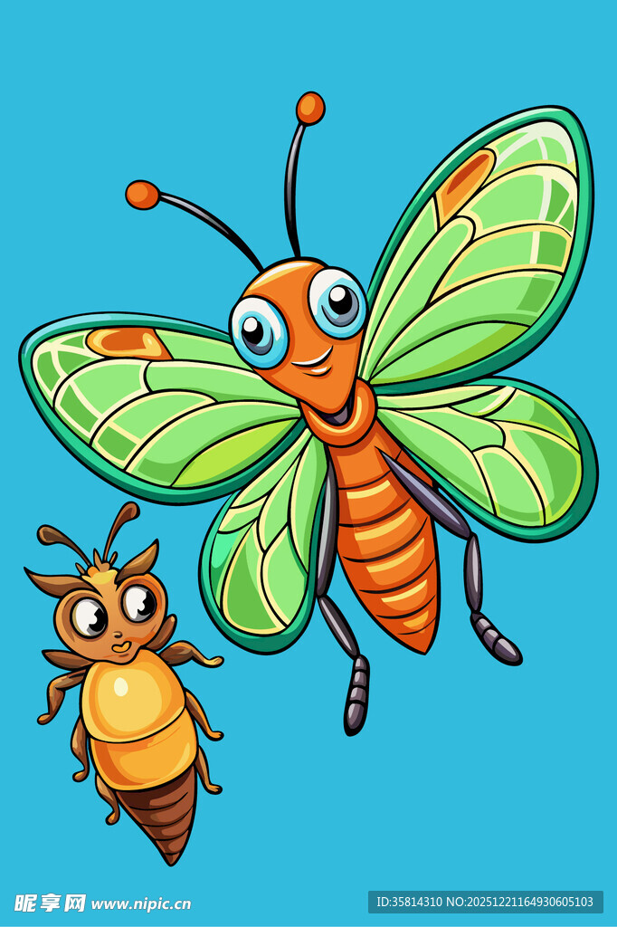 可爱昆虫伙伴