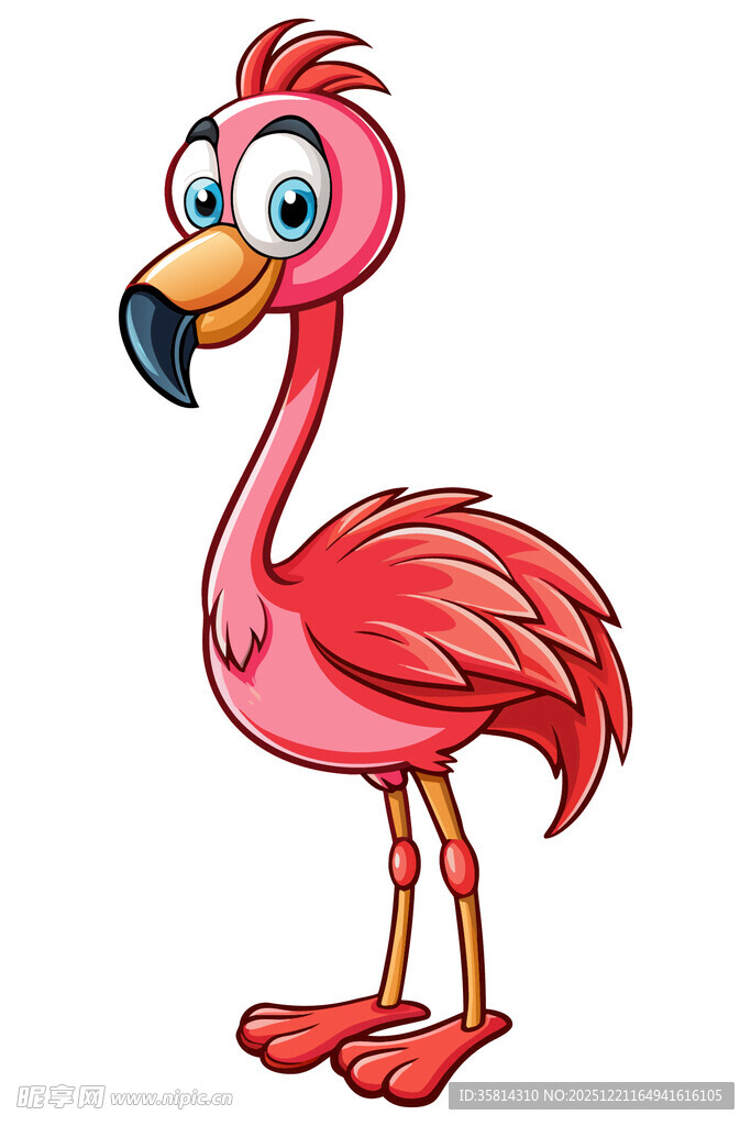 可爱卡通火烈鸟