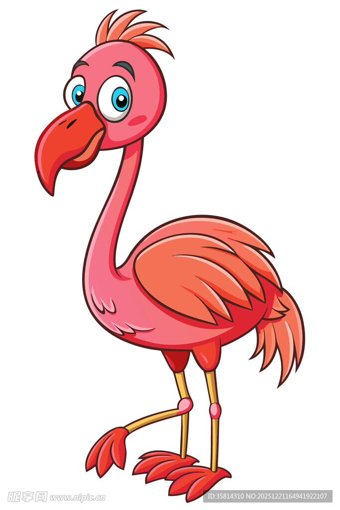 可爱卡通火烈鸟形象
