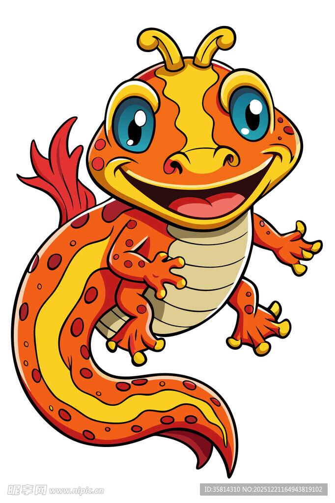 可爱卡通蜥蜴形象