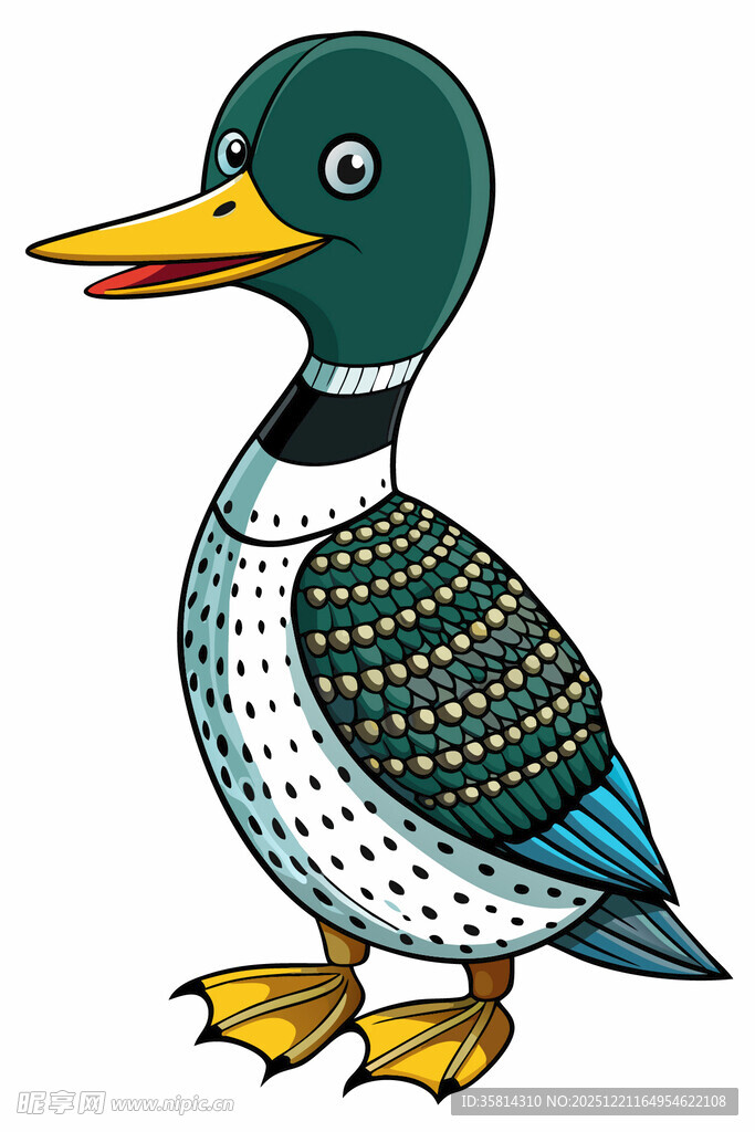 彩色卡通野鸭形象