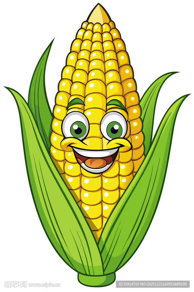 微笑的卡通玉米