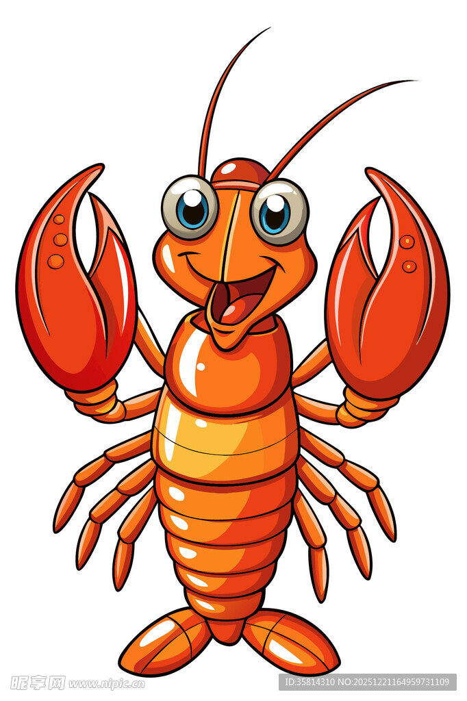 可爱卡通小龙虾形象