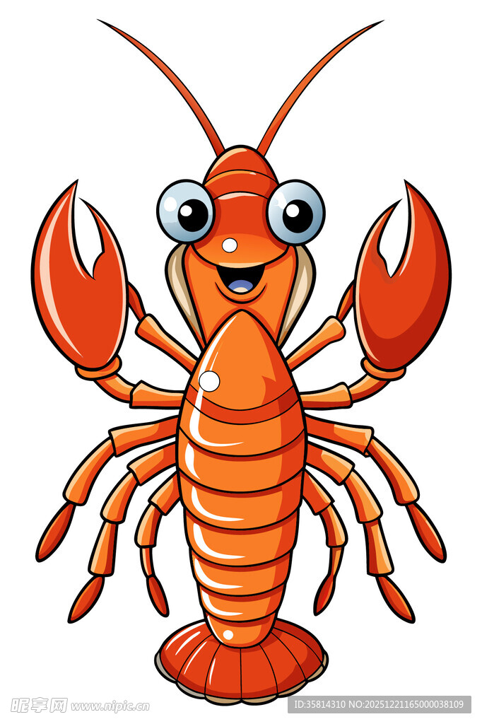 可爱卡通小龙虾形象