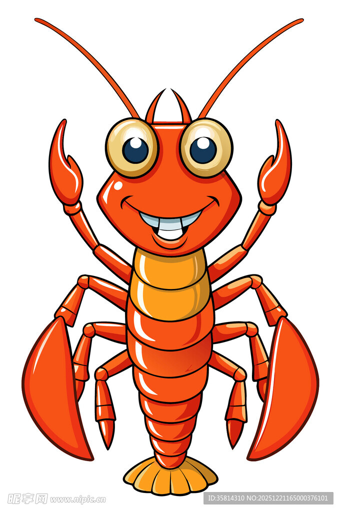 可爱卡通小龙虾形象