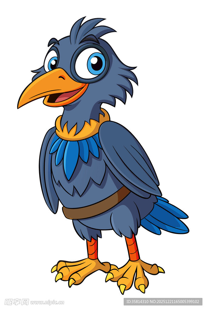 可爱装扮的卡通乌鸦