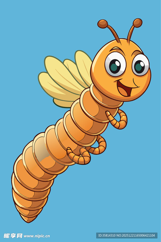 飞翔的可爱卡通小昆虫