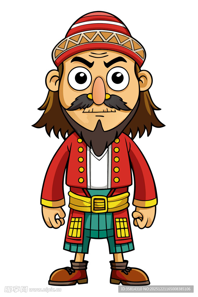 卡通风格的海盗形象