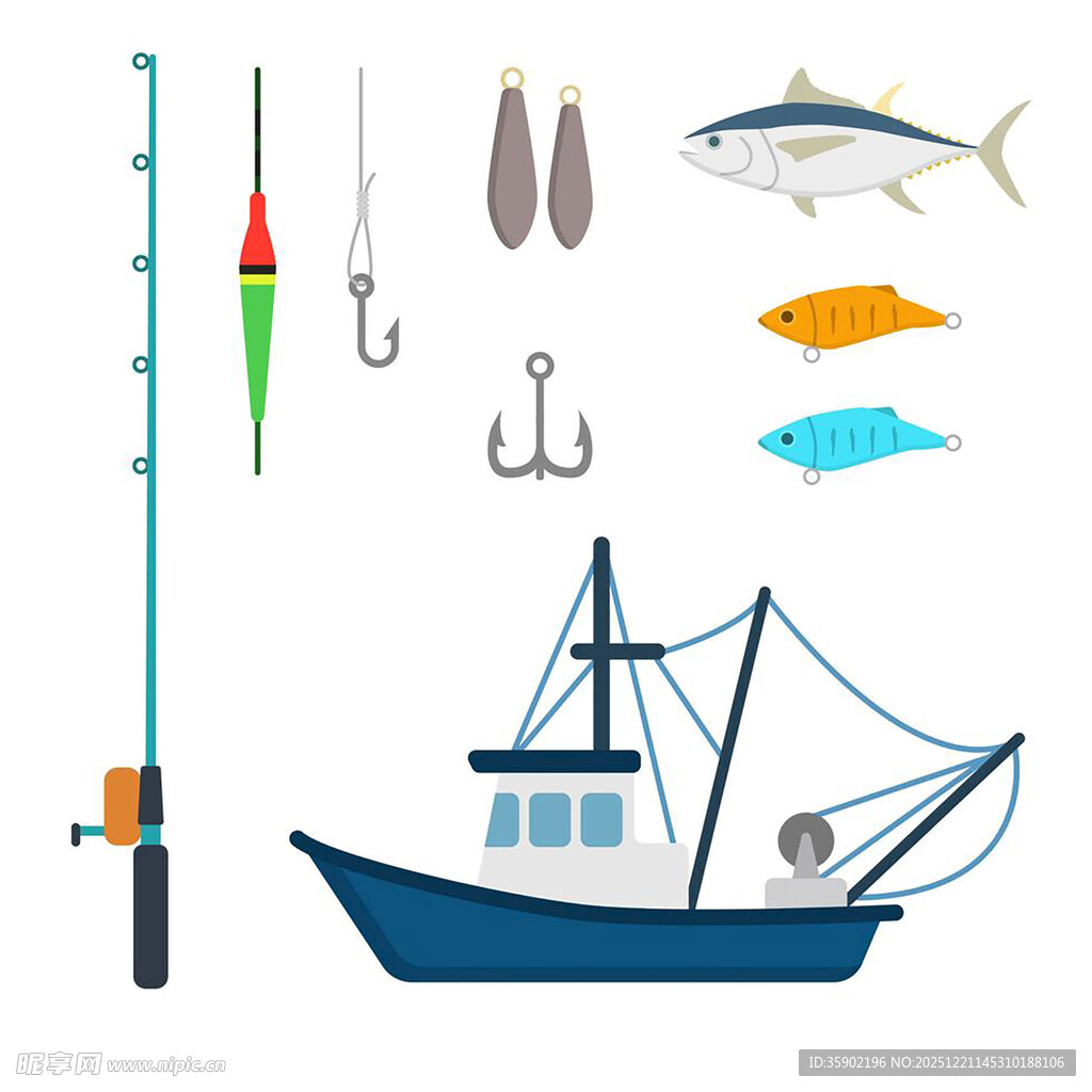 渔船与钓鱼用具 