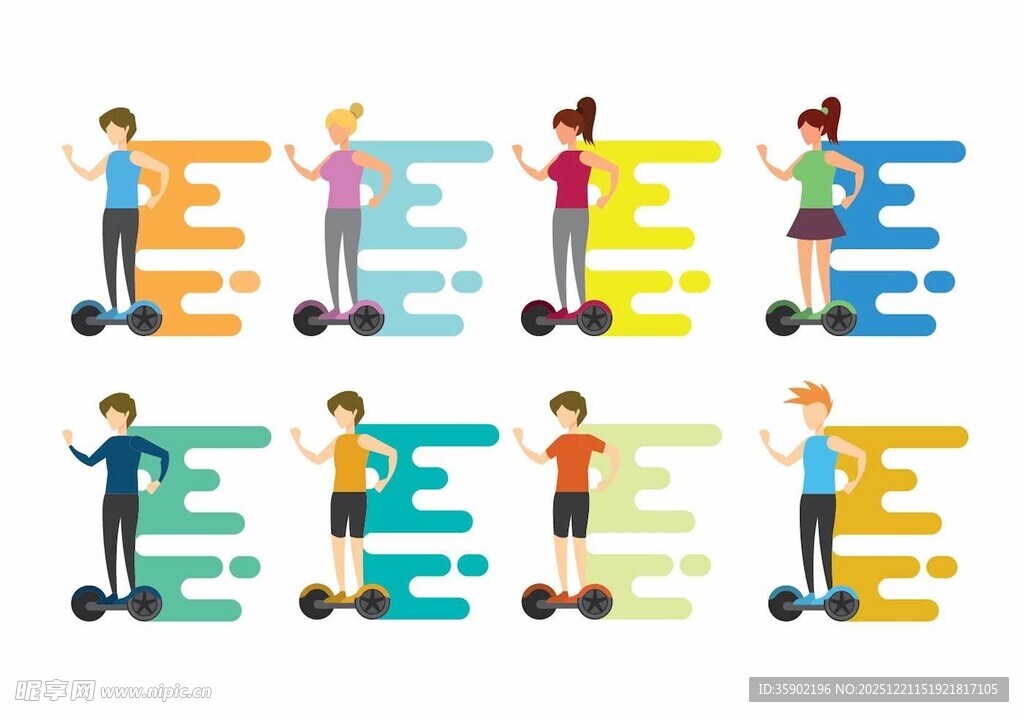 平衡车人物插图