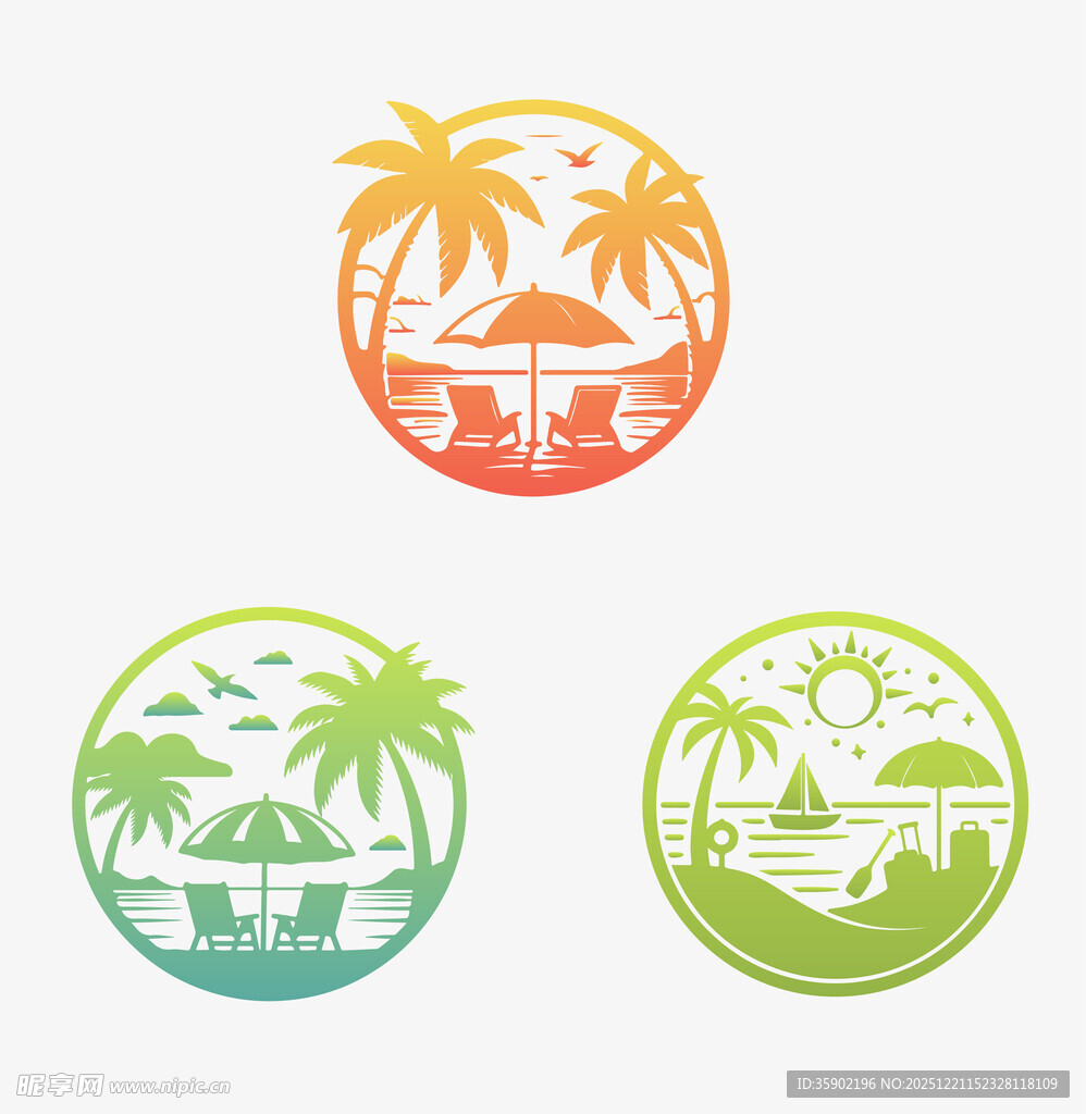 热带风情度假图标