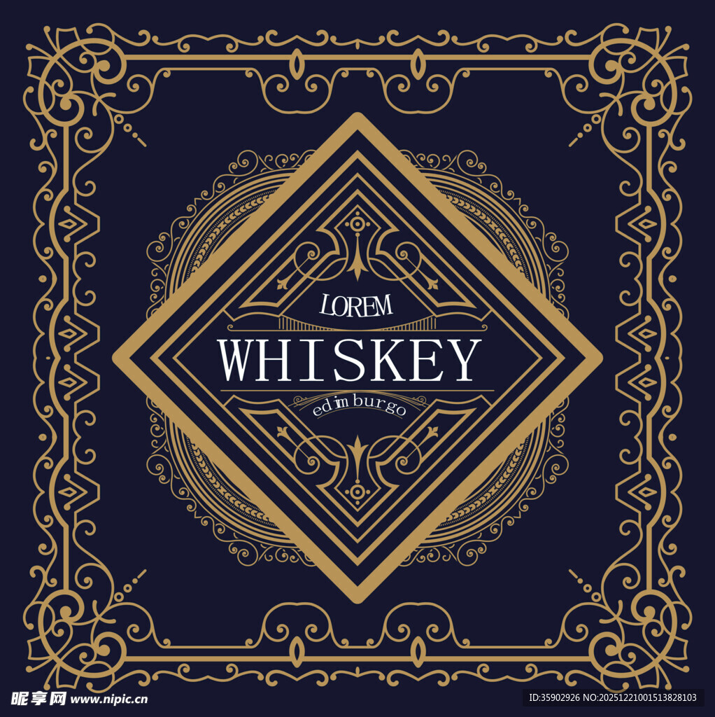 威士忌复古奢华包装设计