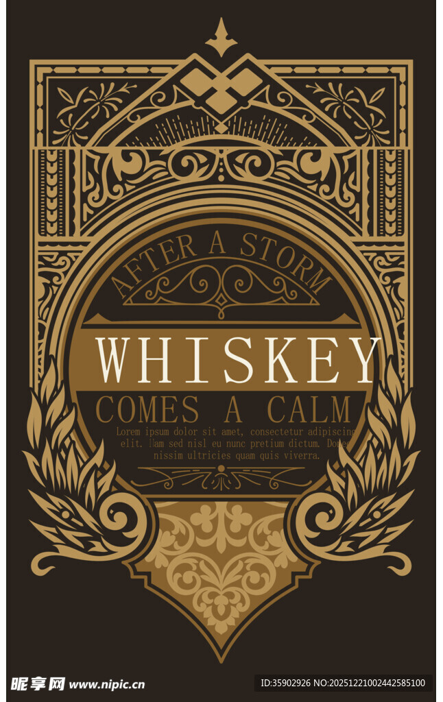 复古威士忌酒标设计
