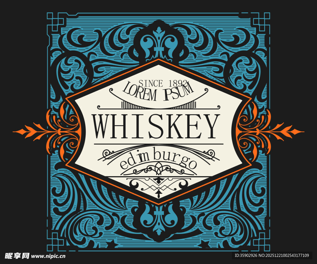 复古威士忌标签设计