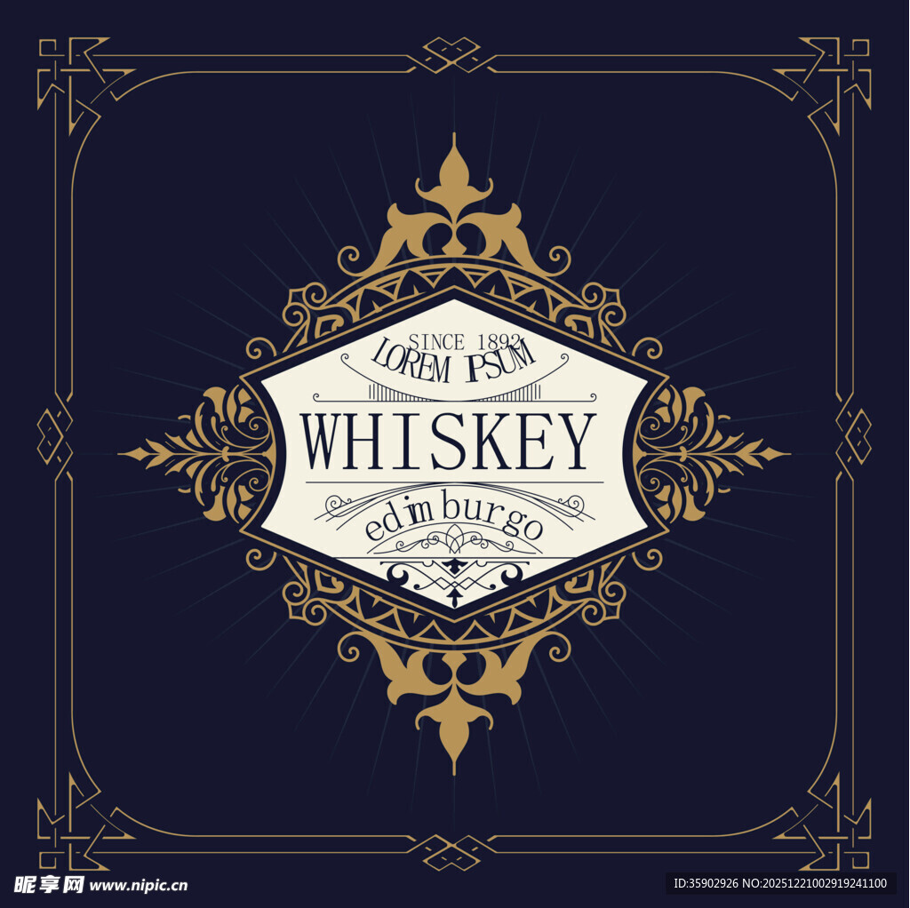 奢华威士忌品牌标识设计