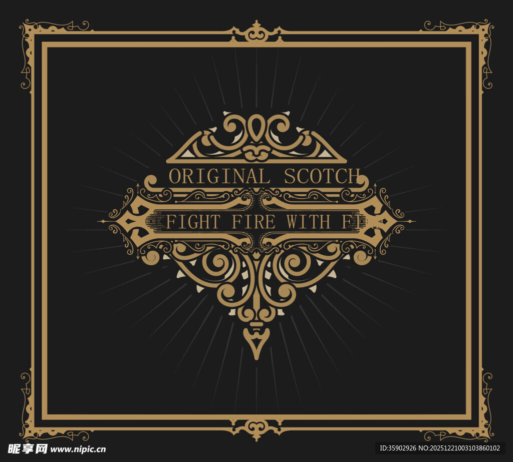 黑金奢华复古装饰图案