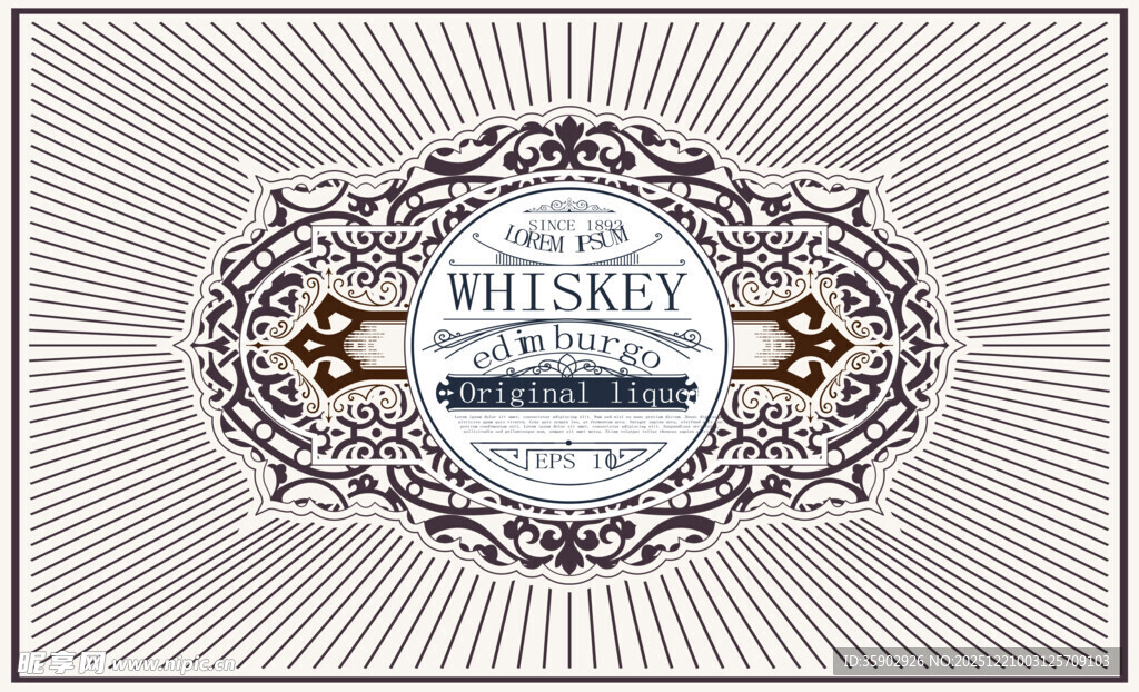 复古威士忌酒标设计