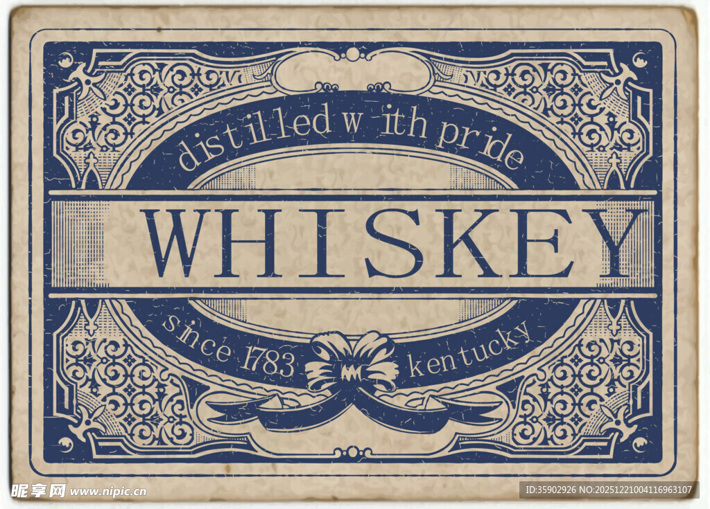 复古威士忌酒标设计