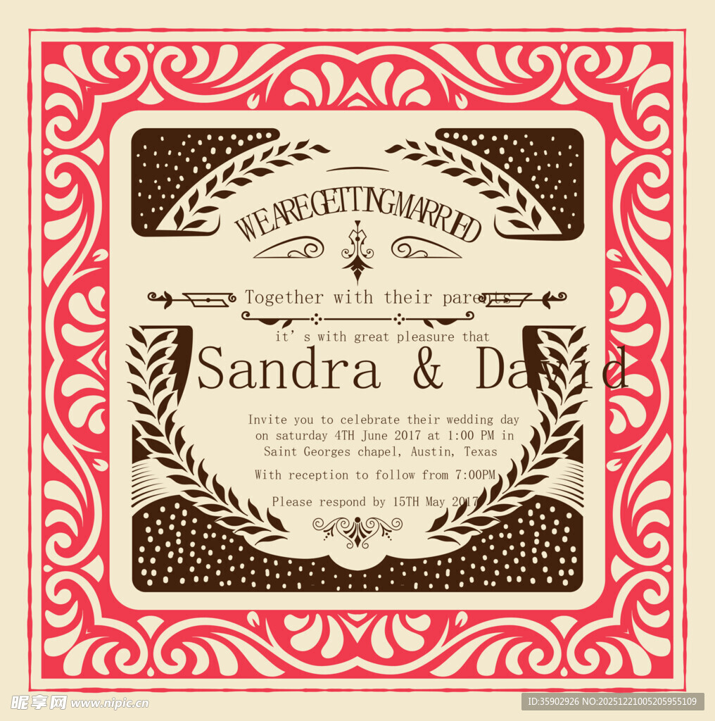 复古婚礼请柬设计