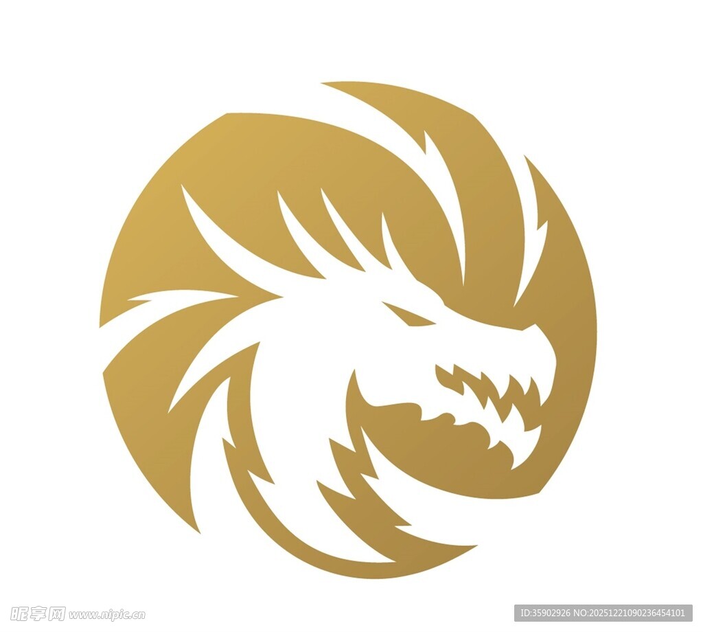 金色龙首标志