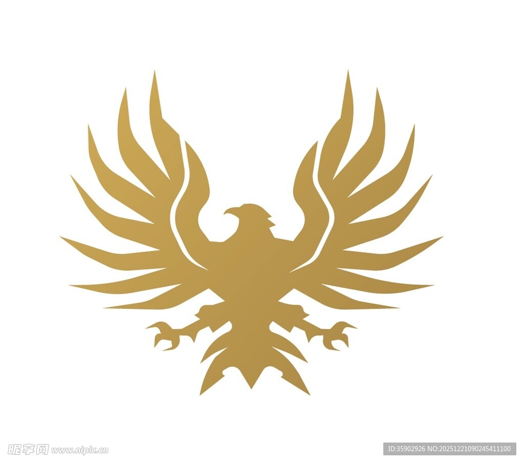 金色展翅雄鹰标志设计
