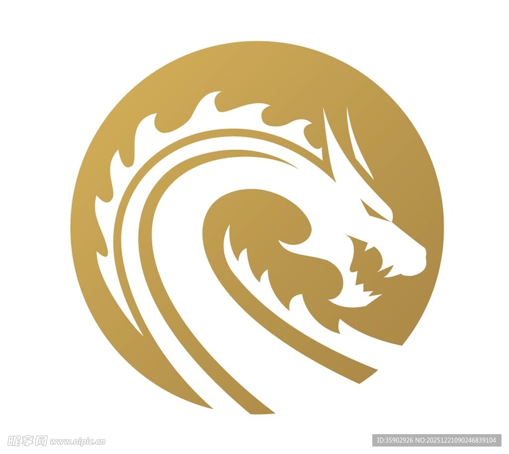金色龙形图标设计