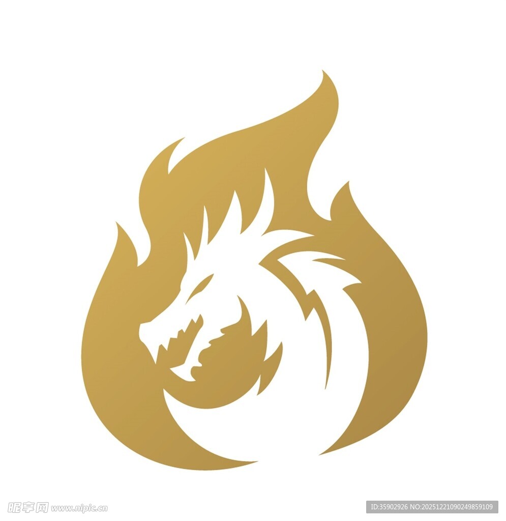 金色火焰龙标志