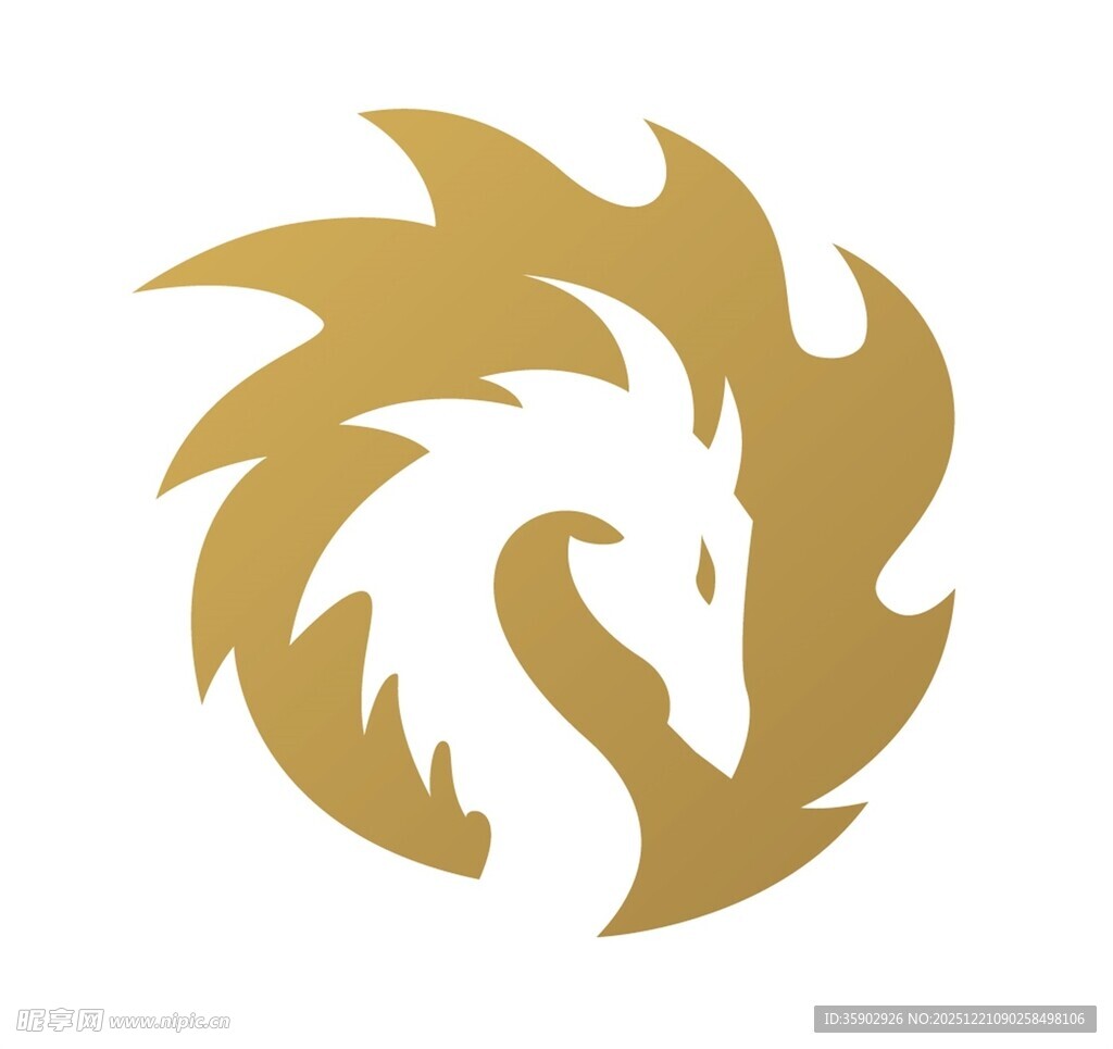 金色龙形标志图案