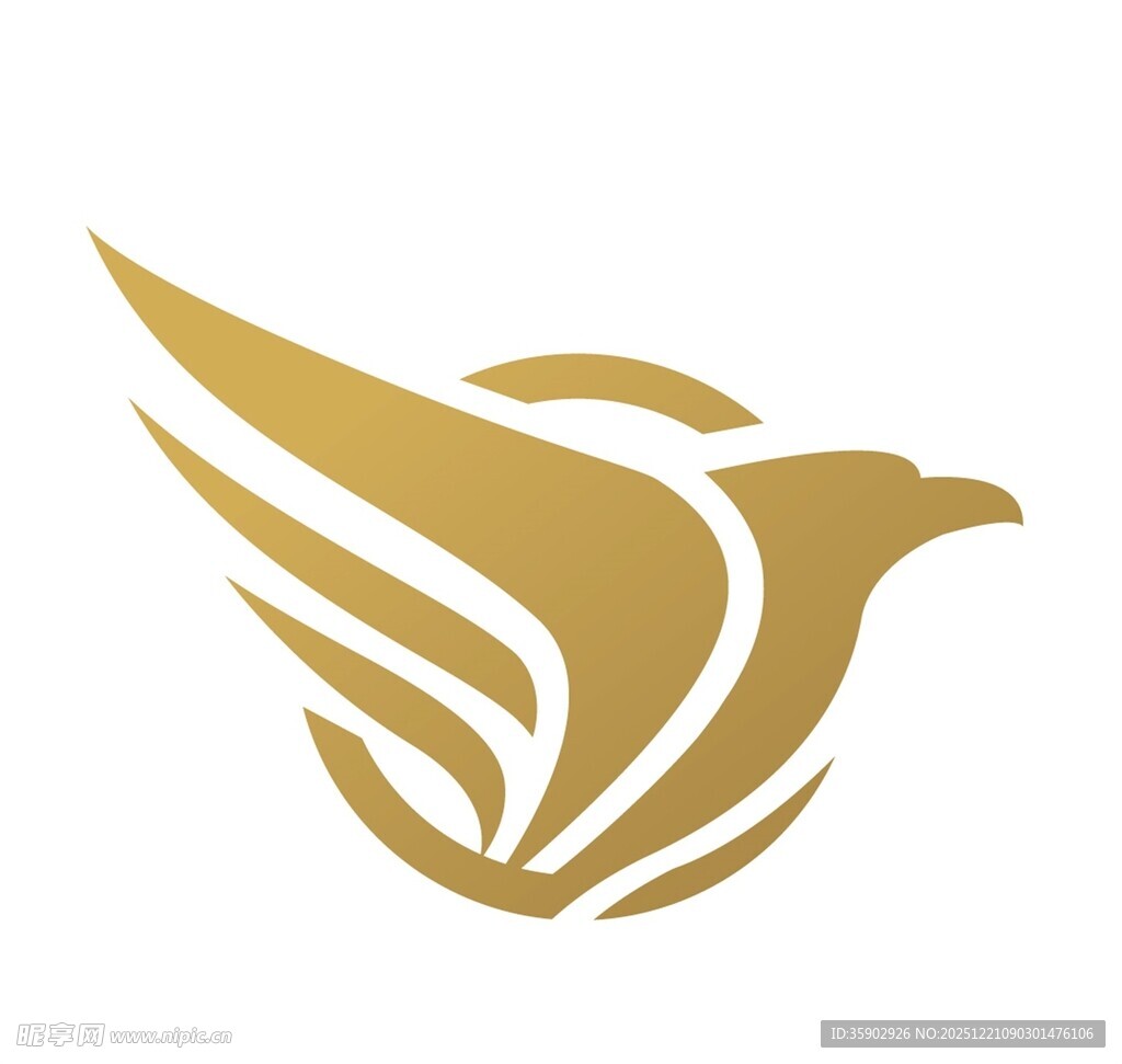 金色飞鸟标志设计