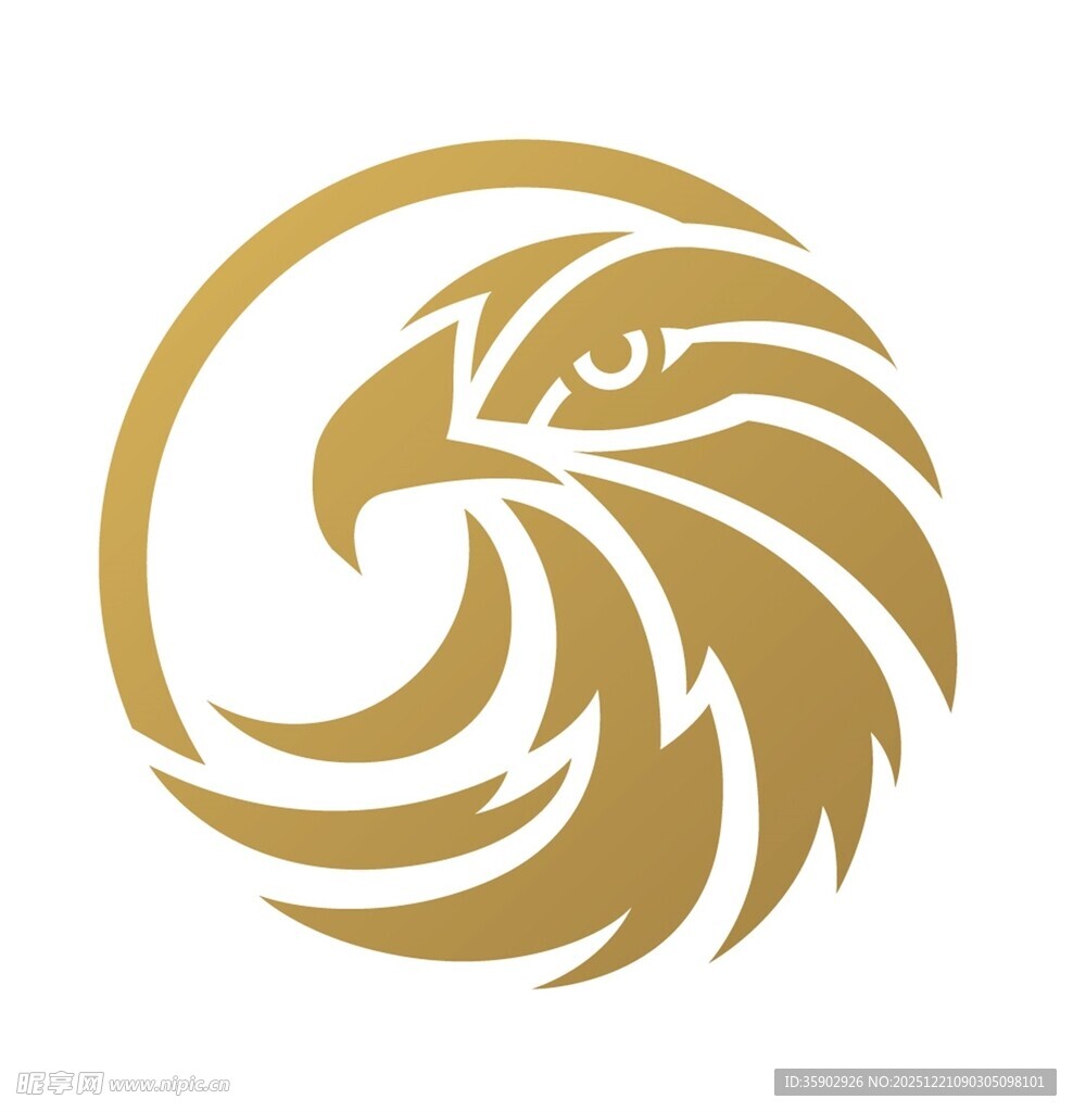 金色鹰头标志设计