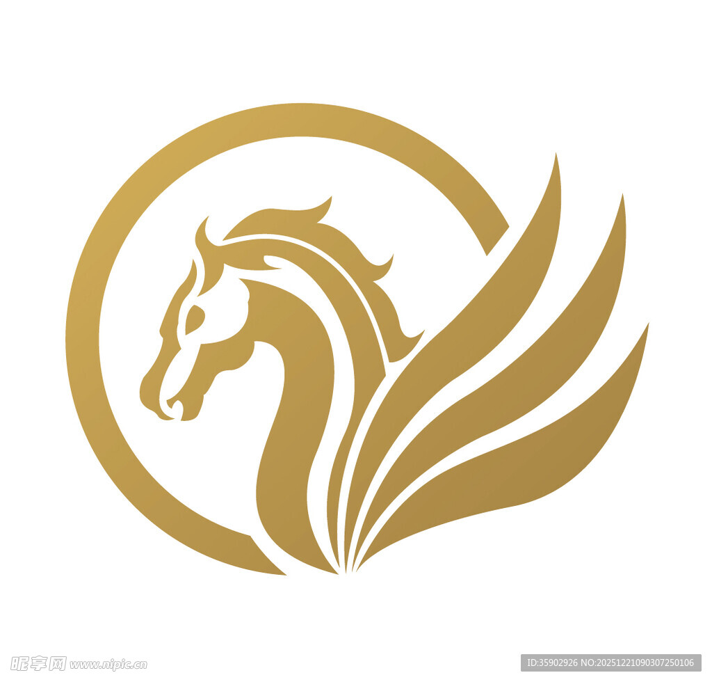 金色飞马标志设计